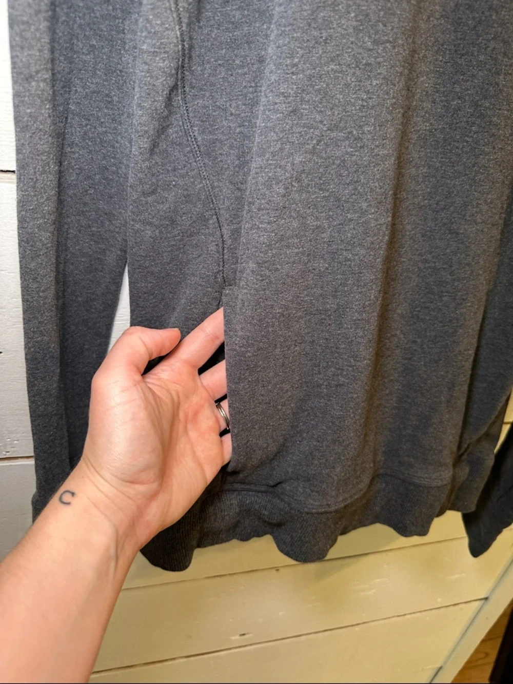 Lululemon Womens Stress Less Hoodie Heathered Dark Gray - Picture 2 of 16